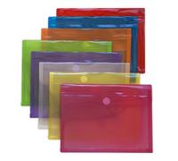 Pack 5 Uds Sobres PP Translúcido Rayado Vertical Con Cierre Textil Folio+Fuelle Verde Multiline Grafoplás