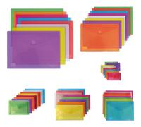 Pack 5 Uds Sobres PP Translúcido Rayado Vertical Con Cierre Textil Tarjeta Violeta Multiline Grafoplás