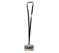 Pack 5 Unidades, Tarjeta Identificación 90 x55 con Cordón de Seguridad Negro Break Away - REF 93068- by Office Box