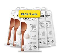 Pack 5 x Cuisine de Arroz Amandin Bio 200 ml (1 L total) - Crema de arroz ecológica para cocinar, textura suave y cremosa, ideal para salsas y recetas veganas, alternativa sin lactosa