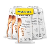 Pack 5 x Cuisine de Trigo Sarraceno Amandín Bio 200 ml (1 L total) - Crema vegetal ecológica para cocinar, textura suave y cremosa, ideal para salsas y recetas veganas, alternativa sin lactosa