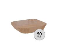 Pack 50 cestas horno desechables Quid Naturalia 23 cm papel cuadrado