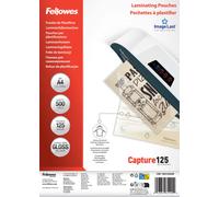 Pack 500 fundas plastificar 125 micras brillo a4 (216x303 mm) fellowes