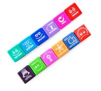 Pack 6+6 sellos de motivación para niños y jóvenes, ideal para padres y maestros. (Alemán+Inglés)