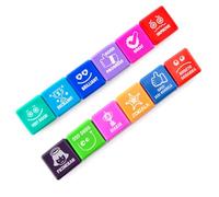Pack 6+6 sellos de motivación para niños y jóvenes, ideal para padres y maestros. (Vasco+Inglés)