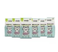 Pack 6 Arena para Gatos Tofu Moly 2,8 kg (50,4 L) | Ecológica, Aglomerante, Sin Polvo | Lavanda, Talco o Carbón Activo
