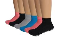 Pack 6 Calcetines Antideslizantes Niño y Niña-95% Algodón con Silicona - Cómodos, Suaves y Seguros Unisex, Tallas para Bebés y Niños Pequeños (FR/ES, Edad, 1 año, Regular, Rosa/gris/negro 18-22)