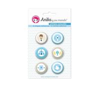 Pack 6 Chapas Adhesivas 1ªcomunion Niño 25 mm. Anita