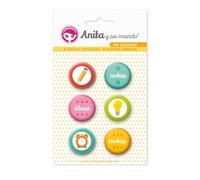 Pack 6 Chapas Adhesivas Me Organizo 25 mm. Anita