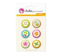 Pack 6 Chapas Adhesivas Mi Jardin 25 mm. Anita