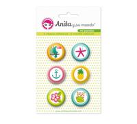 Pack 6 Chapas Adhesivas Mi Paraiso 25 mm. Anita