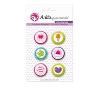 Pack 6 Chapas Adhesivas Mis Chuches 25 mm. Anita