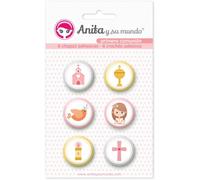 Pack 6 Chapas Adhesivas Primera Comun.20 Ell Anita