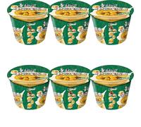 Pack 6 Copa Ramen Fideos Instantáneos Sabor Pollo y Setas Shitake - Instant Noodle Cup Tallarines