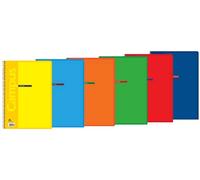 Pack 6 Cuadernos Libretas Espiral Tapa Basica A4 60 gramos 80 Hojas Cuadricula 2 Rayas 3.5 milimetros