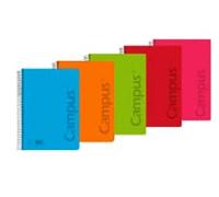Pack 6 Cuadernos Libretas Espiral Tapa Plastico Polipropileno A5 90 gramos 80 Hojas Liso