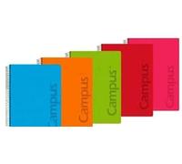 Pack 6 Cuadernos Libretas Espiral Tapa Plastico Polipropileno A5 90 gramos 80 Hojas Milimetrado 46