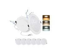 Pack 6 Downlight LED Techo Empotrable 24W 3 Tonos 2200lm Agujero Ø185-210mm | Grebeam Downlight LED 190mm 24W Equiv. 230W Halógenos IP44 Ultrafino 30mm de Fondo 3000K/4000K/6000K para Baño y Salón