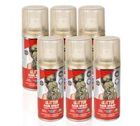 Pack 6 Laca de Pelo Color Oro Purpurina 100ml - Spray Colores para Cabello Rápida coloración, Lavable