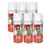 Pack 6 Laca de Pelo Color Plata Purpurina 100ml - Spray Colores para Cabello Rápida coloración, Lavable