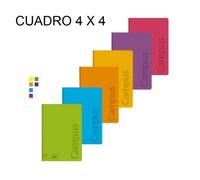 Pack 6 libretas grapadas A4, Tapa polipropileno, cdla 4mm, 48h/90g, colores flúor surtidos