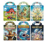 Pack 6 Libro Pegatinas Reutilizables Niños 2-3 Años Dinosaurios, Granja, Espacio, Océano, Ciudad y Animales Pegatinas Infantiles 3D, Sticker Book, Regalo Niña y Niño