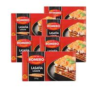 Pack 6× Placas de Lasaña Romero 250 gramos | Pasta para Lasaña Tradicional | Láminas de Pasta de Trigo | Ideal para Recetas Caseras