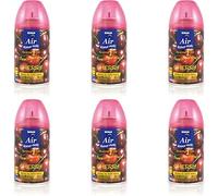 Pack 6 Recambios Aerosol Ambientador Spray Frescor Natural para Difusores y Manual, Esencia para hogar con Aroma Cereza 250 ml