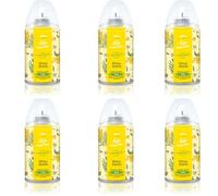 Pack 6 Recambios Aerosol Ambientador Spray Frescor Natural para Difusores y Manual, Esencia para hogar con Aroma Mimosa & Vainilla 250 ml