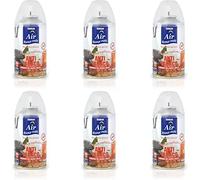 Pack 6 Recambios Aerosol Ambientador Spray Frescor Natural para Difusores y Manual, Esencia para hogar con Aroma Anti Tabaco 250 ml