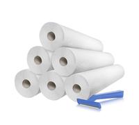 Pack 6 Rollos Papel Camilla Doble Capa Precortado 80 cm + 100 Cuchillas Desechables 1 Hoja | Pack Profesional para Belleza y Estética