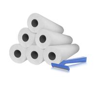 PACK 6 Rollos Papel Camilla ECO 59 cm x 70 m + 100 Cuchillas de Afeitar Desechables de Una Hoja para Uso Profesional