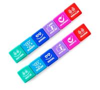 Pack 6 Sellos Escolares - Especial Profesores en 6 Colores y 7 Idiomas, Hasta 1000 Impresiones por Sellos en caja transparente by Office Box (Pack ESP - CAT)