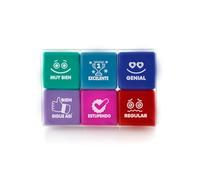 Pack 6 Sellos Escolares - Especial Profesores en 6 Colores y 7 Idiomas, Hasta 1000 Impresiones por Sellos en caja transparente by Office Box (Castellano)