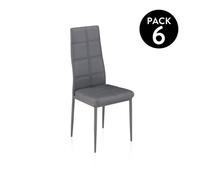 Pack 6 sillas de comedor gray tex gris 40,5 x 97 x cm