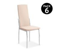 Pack 6 sillas de comedor sakura beige sakura 43 x 110 x 53 cm