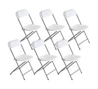 Pack 6 Sillas Plegables de Resina Garden Blancas o Negras 45x44.5x79cm 7house