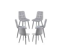 RegalosMiguel Pack 6 Sillas Stuhl Terciopelo - Gris claro