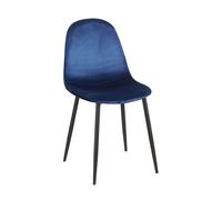 Pack 6 sillas teok black terciopelo - azul
