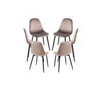 Pack 6 sillas teok black terciopelo - gris claro