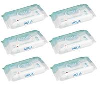 Pack 6 | Toallitas bebé Aqua Deliplus fibras de origen natural 99% agua sin perfumes ni aceites | 6 Paquetes de 60 ud. = 360 toallitas humedas