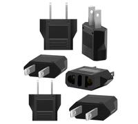 Pack 6 Uds. Adaptadores de Enchufe Americano. Adaptadores 6A 110/250V de Viaje a EE.UU-Canada-Cuba-México-Japón (Negros)