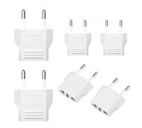 Pack 6 Uds. Adaptadores de Enchufe Europeo. Adaptadores 6A 110/250V de Viaje a Europa-China-Italia-Francia-Alemania-España. (Blancos)