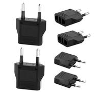 Pack 6 Uds. Adaptadores de Enchufe Europeo. Adaptadores 6A 110/250V de Viaje a Europa-China-Italia-Francia-Alemania-España (Negros)