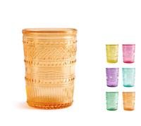 Pack 6 Vasos Paloma De Vidrio De Colores Surtidos Cl 32