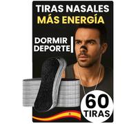 PACK 60 Tiras Nasales Negras + eBook [USADO POR DEPORTISTAS PROFESIONALES] Tira Nasal Anti ronquidos Para Dormir y Deporte, Nasal Strips que Facilita la Respiración, Abre Fosas Nasales y Respira