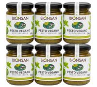 Pack 6x Pesto Vegano Bio 140g | Bion san | Salsa Pesto Ecológica Sin Queso | 100% Vegana | Ideal para Pasta, Tostadas y Recetas Saludables