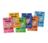 Pack 6x90g - Caja Variada Snacks Naturales Perros - Dog Treats Alta Digestibilidad - Sin Cuero Crudo Sin Cereales - Colágeno Perros Articulaciones - Omega 3 Piel y Músculos - Proteína - Woolf - S
