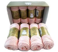 PACK 8 ZEPELINES Algodón perlé 100% egipcio mercerizado para DIY y tejer a mano labores de ganchillo o punto con un acabado elegante. (8 X 75gr)… (5, ROSA 8)
