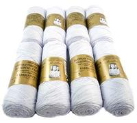 PACK 8 ZEPELINES Algodón perlé 100% egipcio mercerizado para DIY y tejer a mano labores de ganchillo o punto con un acabado elegante. (8 X 75gr)… (5, BLANCO)